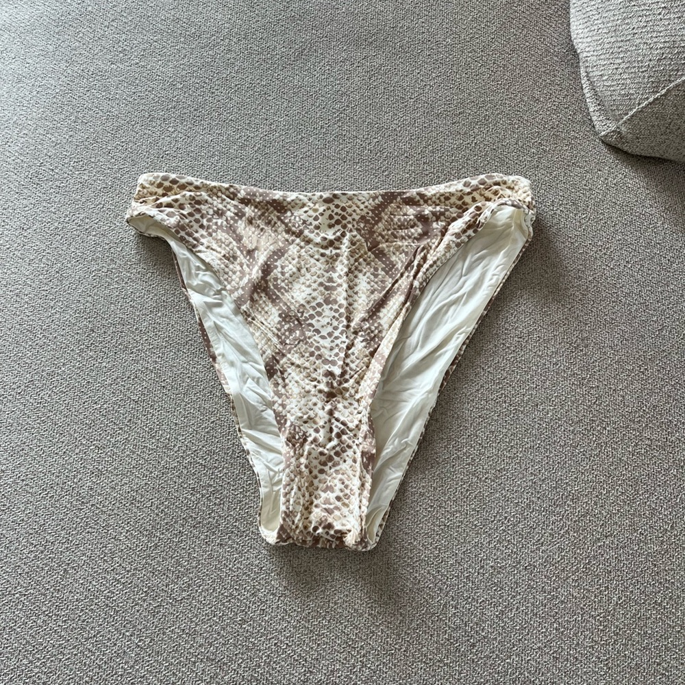 Snake Print High Waisted Bikini Bottoms